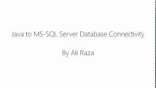Java C.R.U.D operations with MS SQL Server Urdu