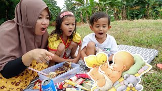 Drama Anak - Asyik piknik dengar suara boneka bayi nangis 😱 | Salsa and family