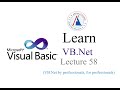 Vb Net Lecture 58(SqlConnection,SqlDataAdapter,IDE Options,Connectivity with SQL Server database)