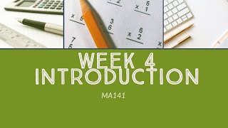 MA141 W4 Introduction - August