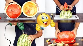 8 ORIGINAL WAYS TO CUT A WATERMELON - 8 Amazing watermelon cutting skills - Watermelon Life hacks