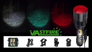 VASTFIRE Adjustable Zoomable Predator Light with Interchangeable Red, Green, White LED