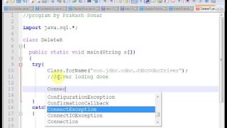 java Delete Record Database program | java Delete DATABASE