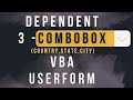 cascading dependent combo boxes on a UserForm using Excel VBA