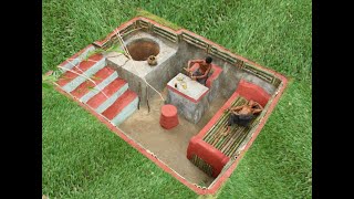 Build the most creative underground bed room & underground water well