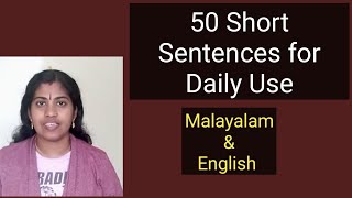 50 English and Malayalam sentences for daily use