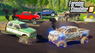 LIFTED SEMA TRUCKS GOING MUDDING! | FARMING SIMULATOR 2019