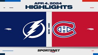 NHL Highlights | Lightning vs. Canadiens - April 4, 2024
