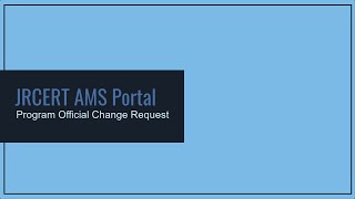 Program Official Change Request 06-22