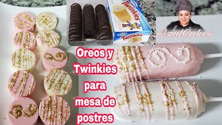 POSTRES OREOS Y TWINKIES / IDEAS PARA MESA DE POSTRES  #azulcakes