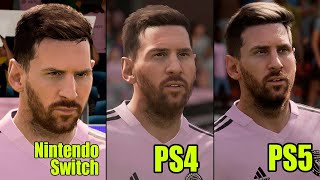 EA Sports FC 24 Nintendo Switch vs. PS4 vs. PS5 comparison