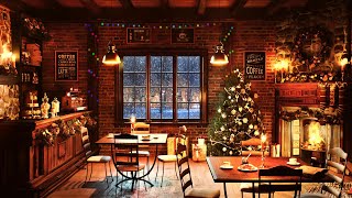 Christmas Coffee Shop with Instrumental Jazz Christmas Music, Fireplace and Cafe Sounds