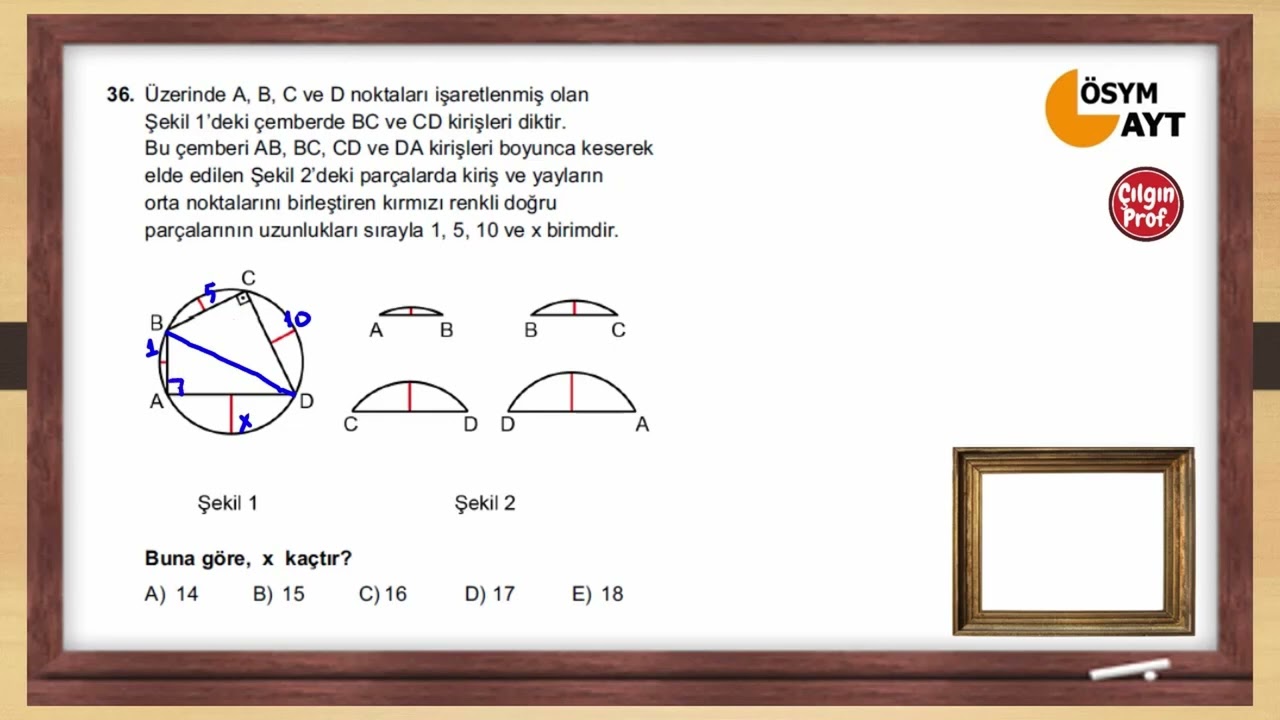 Çember Sorusu 2023 AYT Matematik (36. Soru) - YouTube