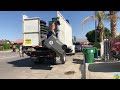 garbage truck breaks trash bins bin truck replacing bins burrtec delivery cart