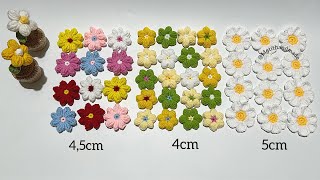 Easy crochet flowers | Hướng dẫn móc hoa 6, 7, 8 cánh | Mẹ tít handmade