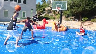 We turned our BASKETBALL COURT into a SLIP N SLIDE (BAD IDEA) - INJURY WARNING