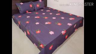 King Size Bedsheets|3d Heavy Glace Cotton Bedsheets|Bed room decor|Bedding|Home decor|Luxurybedding