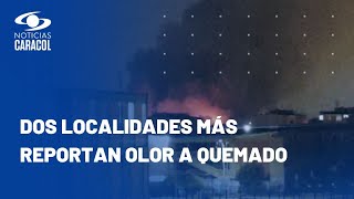 Incendio en la localidad de Bosa: se registró en cercanías al patio taller del metro de Bogotá