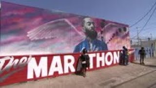 Street art of Nipsey Hussle in LA breathes life into legacy