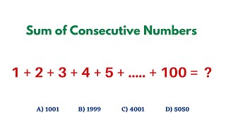 Adding Consecutive Numbers Math Trick I Number Series Problems