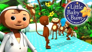 Five Little Monkeys Jumping On The Bed | Nursery Rhymes for Babies by LittleBabyBum - ABCs and 123s