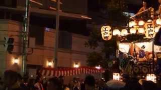 川越祭り２０１４　１９日　大手町（天鈿女命）山車　夜の連雀町交差点に　2014.10.19 Kawagoe Festival