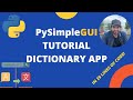 PySimpleGUI Tutorial - Dicionary App project for beginners