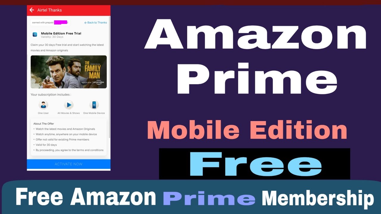 How To Activate Amazon Prime Airtel | Amazon Prime Mobile Edition ...