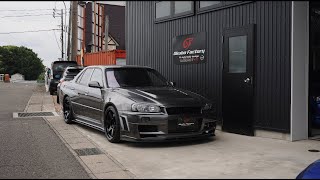 Okubo Factory R34 4Door GT-R Building | R34 Skyline Kenfilms |