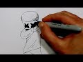 How To Draw - Marshmello dabbing - Easy Drawings for Kids