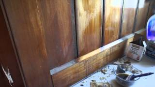 Refinishing wood panelling with Briwax