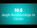 10.5 Angle Relationships in Circles