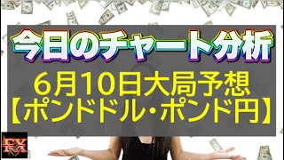 【FX大局予想】6月10日ポンドドル・ポンド円相場チャート分析【海外FX投資】