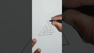 easy 3d drawing triangle - how to draw optical illusion 3d triangle