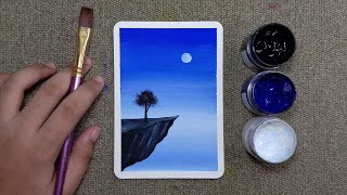 Easy Poster Color Night Sky Painting for Beginners! • Step-by-step Tutorial