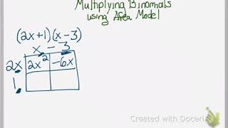 multiplying binomials using area model
