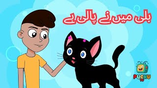 Billi Mein Ne Pali Hai Poem | بلّی اردو نظم | Urdu Nursery Rhymes for Kids| Puchu Tv