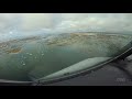 faro fao airport portugal approach landing runway 28 airbus cockpit view. with atis atc. 4k.