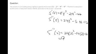 Find the acceleration function given a position function