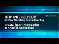 Create Error Intetceptor in angular | Handle error status with interceptor | Create ErrorInterceptor