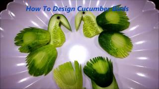 Fruit hack  Madia cucumber Peacock | Vegetable Carving Garnish | Food Decoration | Party Garnishing