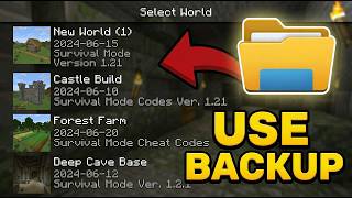 How to USE/LOAD BACKUP for Minecraft Worlds! (Complete Guide)