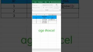 គណនារក  age #excel