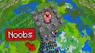 100 Noobs essayent de piller ma tour en Bedrock…