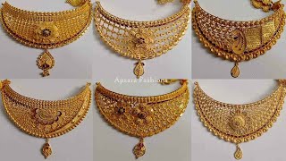 Below 30 grams Light Weight Gold Choker Necklace Designs With Weight And Price || Apsara Fashions