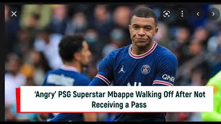 Kylian Mbappe angrily walking off from a counterattack in PSG's most-recent Ligue 1 game