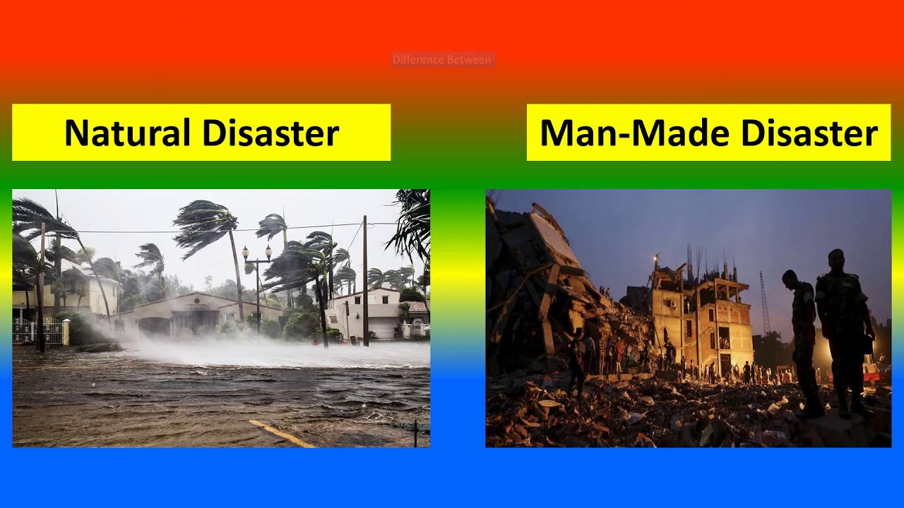 Difference Between Natural Disasters And Man Made Disasters Youtube