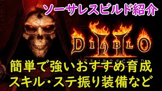 【ディアブロⅡ】ソーサレスビルド紹介！ライト層でも簡単に作れてサクサク進めるスキル.ステ振り装備など【リザレクテッド】