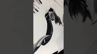 Power of Lioness Time Lapse Drawing #shorts