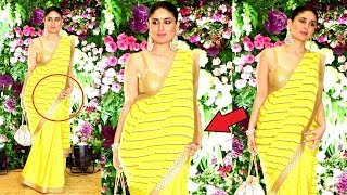 Kareena Kapoor Pregnant Again Hidding Her Baby Bump With Saree At Armaan Jain Wedding